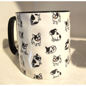 New French Bullbog Frenchie Black White Mug By BELLA Strawberry St.